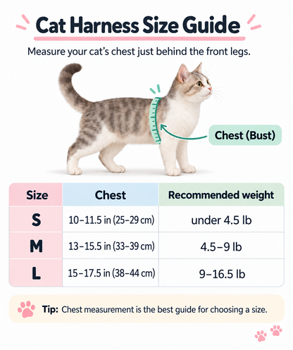 Reflective Cat Harness & Leash Set
