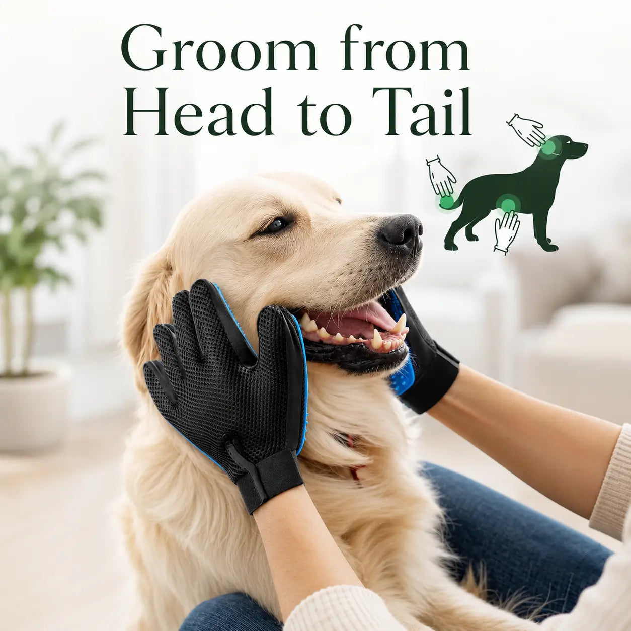 Clovertail™ Pet Grooming Gloves